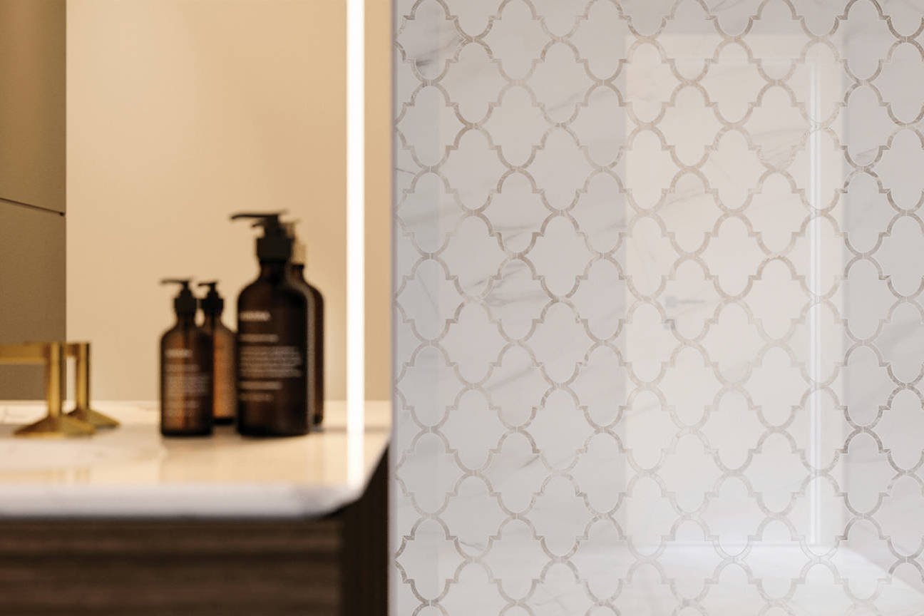 Ardor Infatuation Arabesque Polished Mosaic 3 | Classic Tile Imports