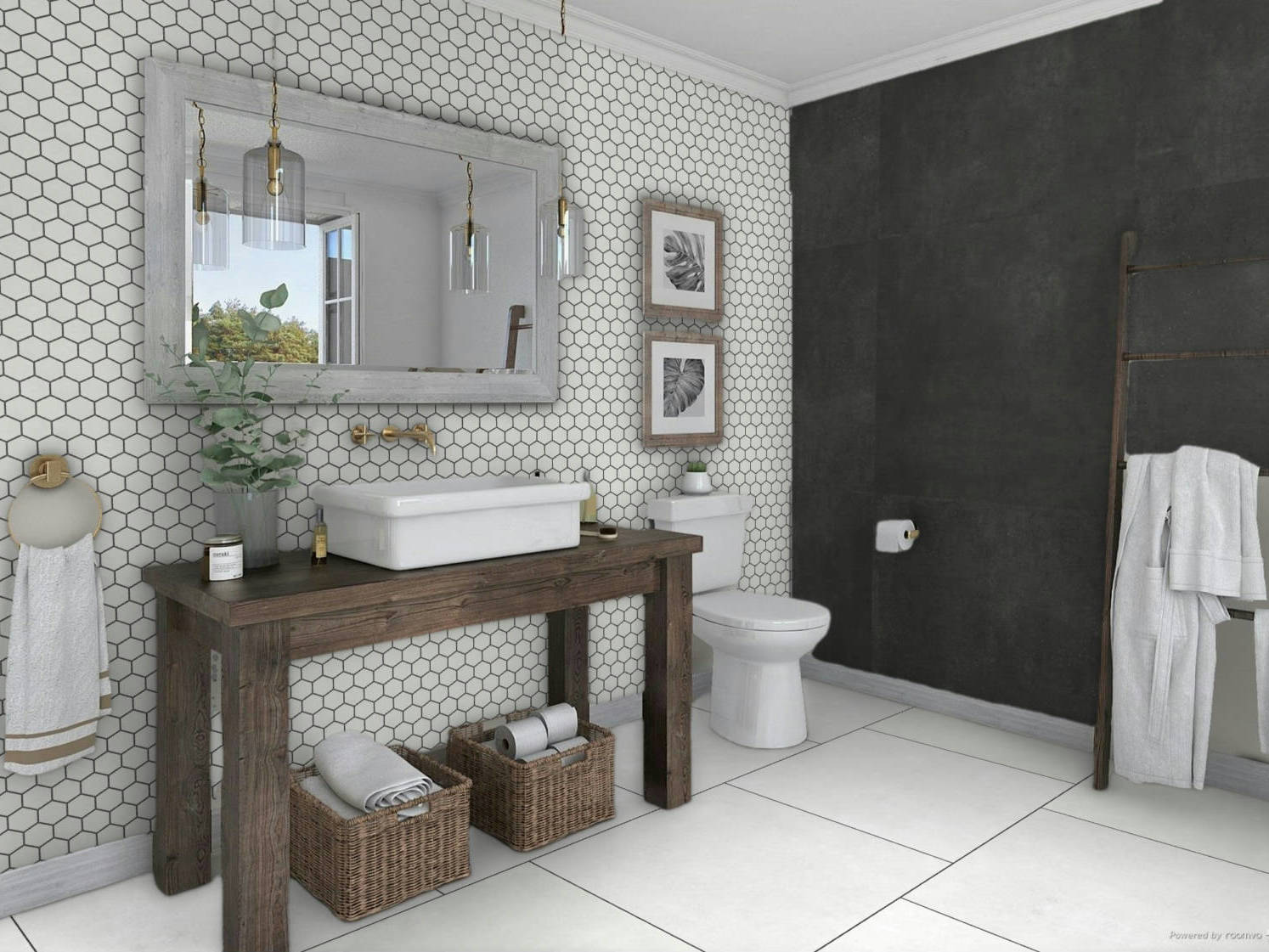 Ashland White 36x36, 3x3 Mosaic, and 48x48 Black | Classic Tile Imports