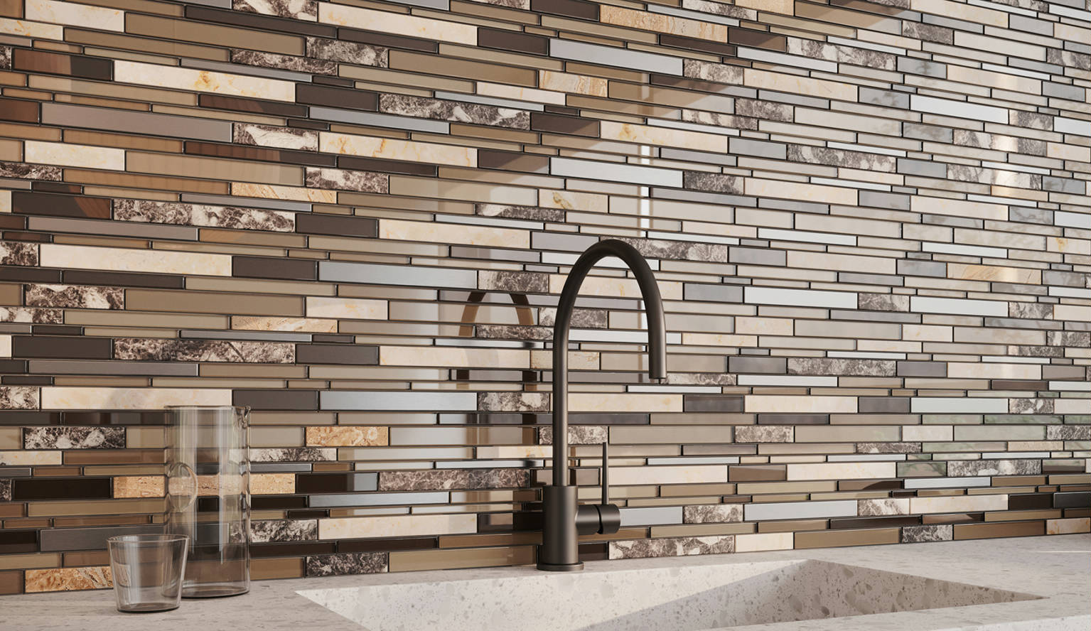 Bliss Stainless Deep Grotto 2 | Classic Tile Imports