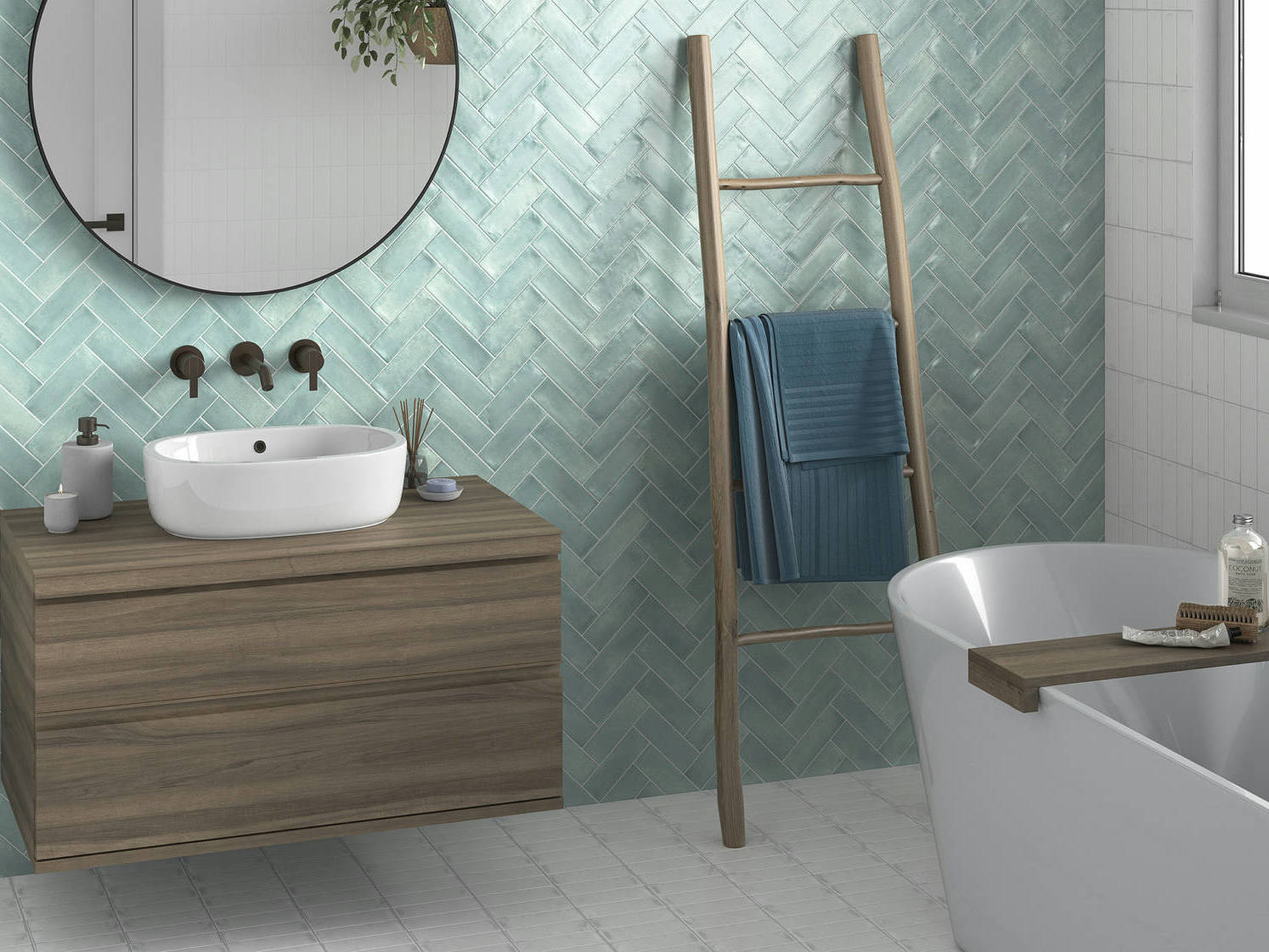 Lisbon 2X6 White and Sky | Classic Tile Imports