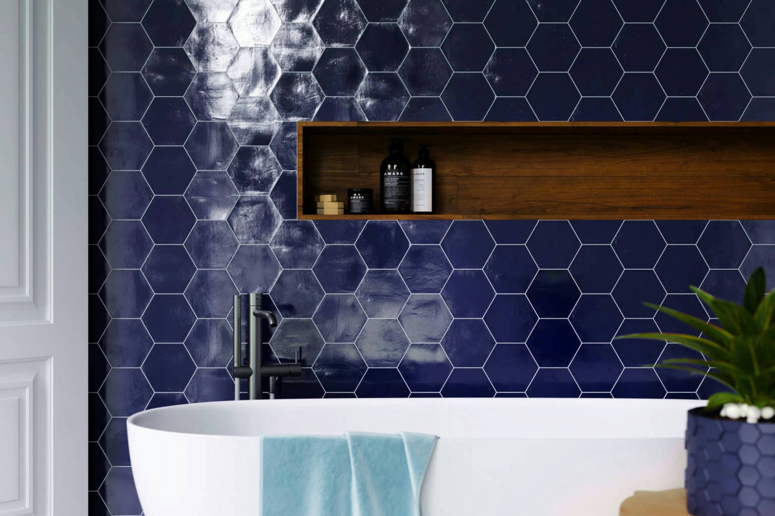 Ronda 5.5X6.3” Cobalt Hexagon | Classic Tile Imports