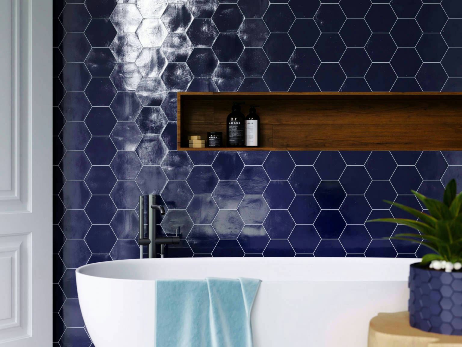 Ronda 5.5X6.3” Cobalt Hexagon | Classic Tile Imports