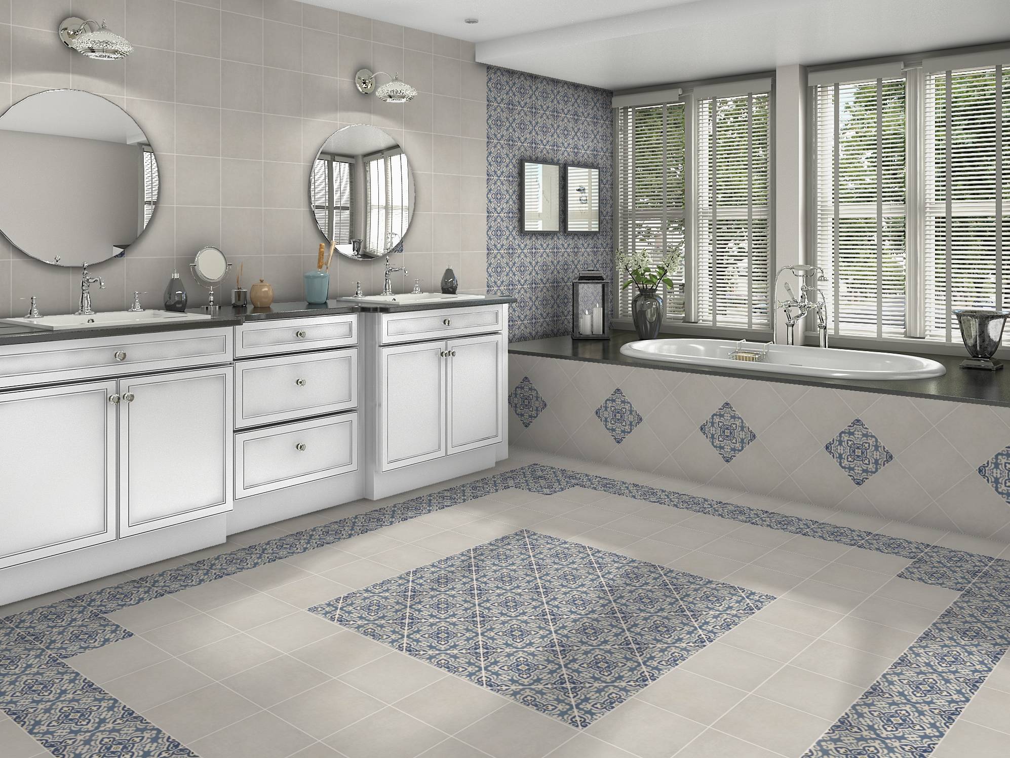Tapestry Istanbul and Sierra White 9x9 | Classic Tile Imports