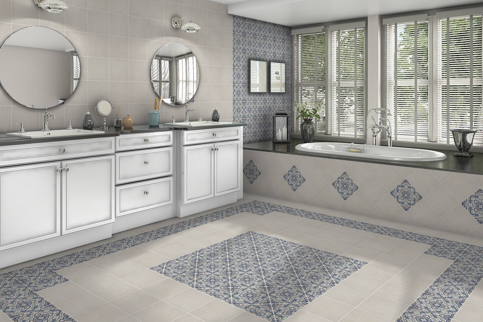 Tapestry Istanbul and Sierra White 9x9 | Classic Tile Imports