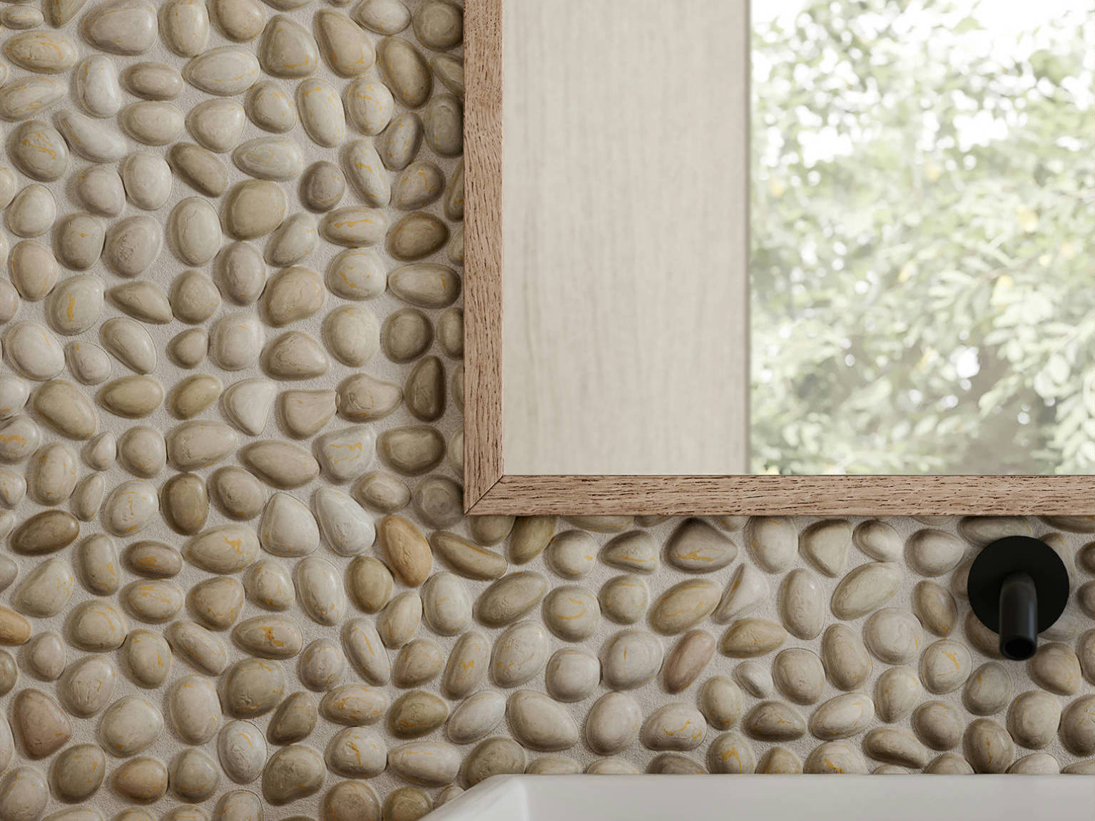 Zen Fiji Cream Natural Pebble Matte Mosaic 3 | Classic Tile Imports