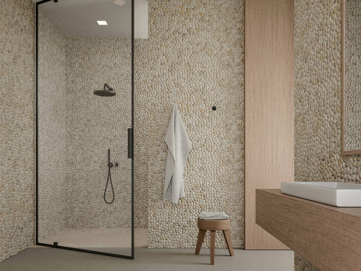 Zen Fiji Cream Natural Pebble Matte Mosaic | Classic Tile Imports