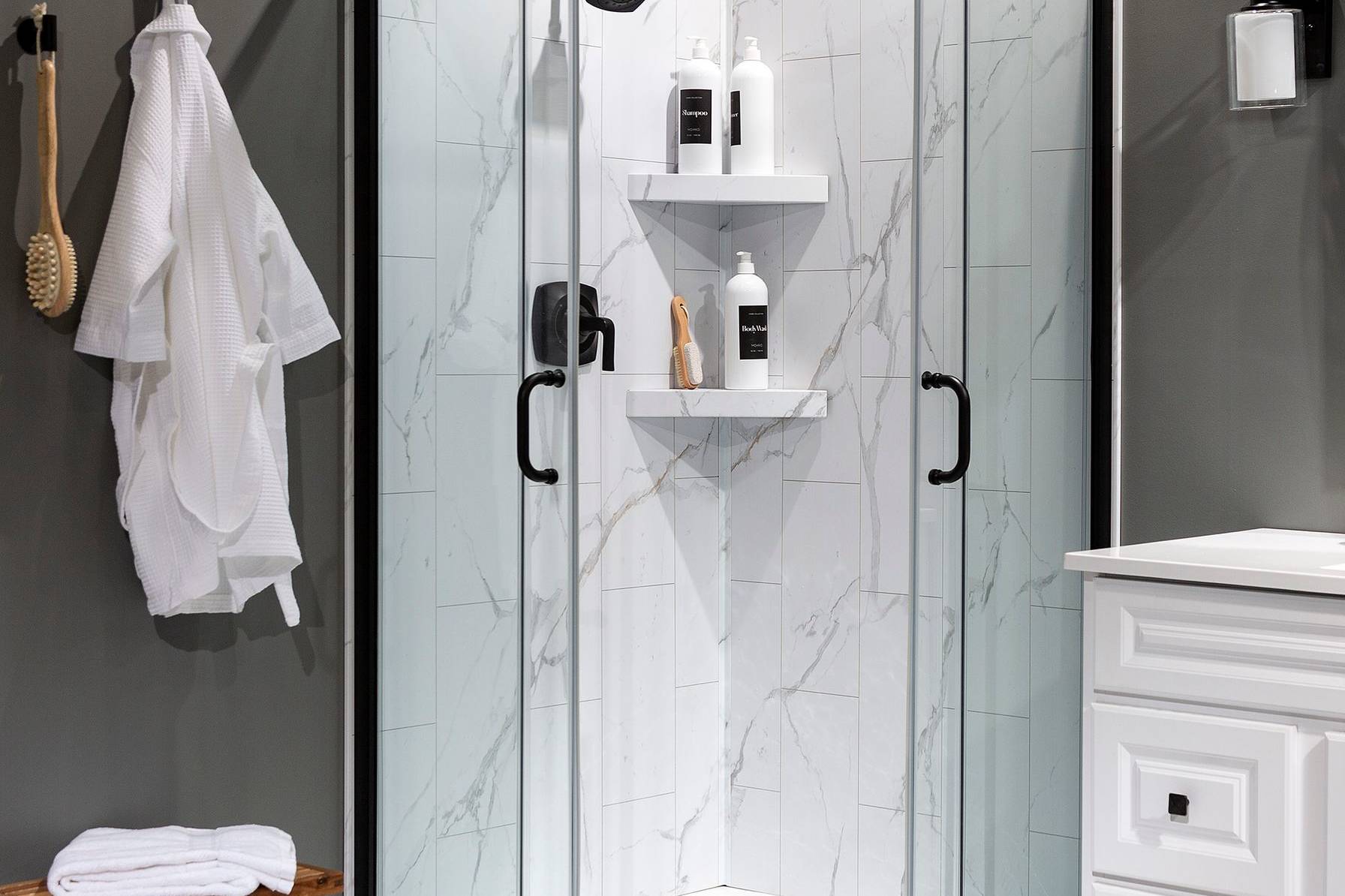 Carrara Marble Shower Wall Kit 36x36x78 | Classic Tile Imports