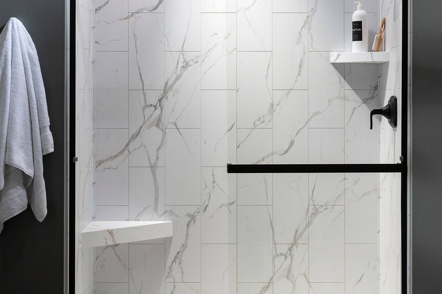 Carrara Marble Shower Wall Kit 36x60x78 | Classic Tile Imports