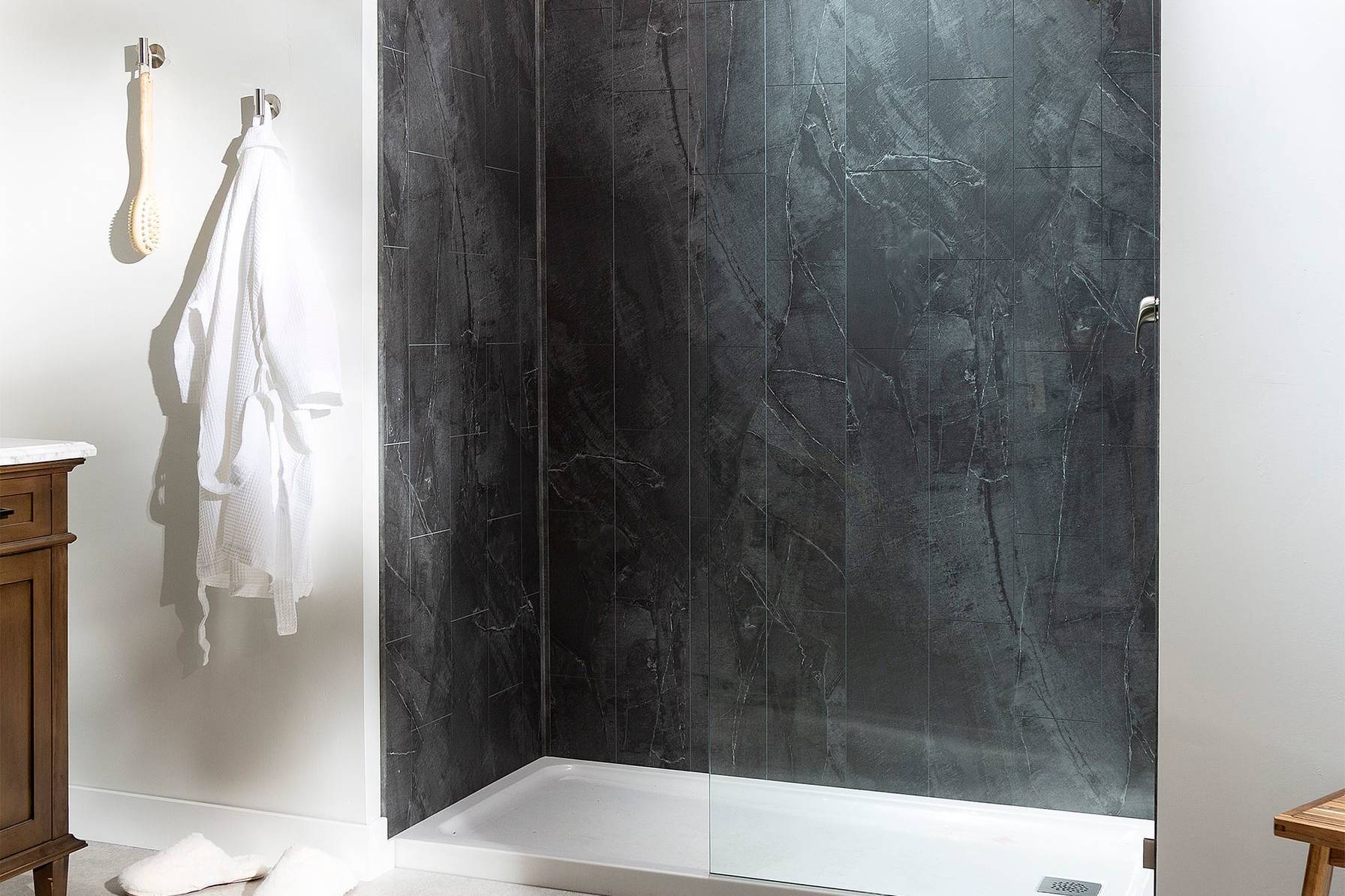 Cracked Slate Shower Wall Kit 36x36x78 | Classic Tile Imports