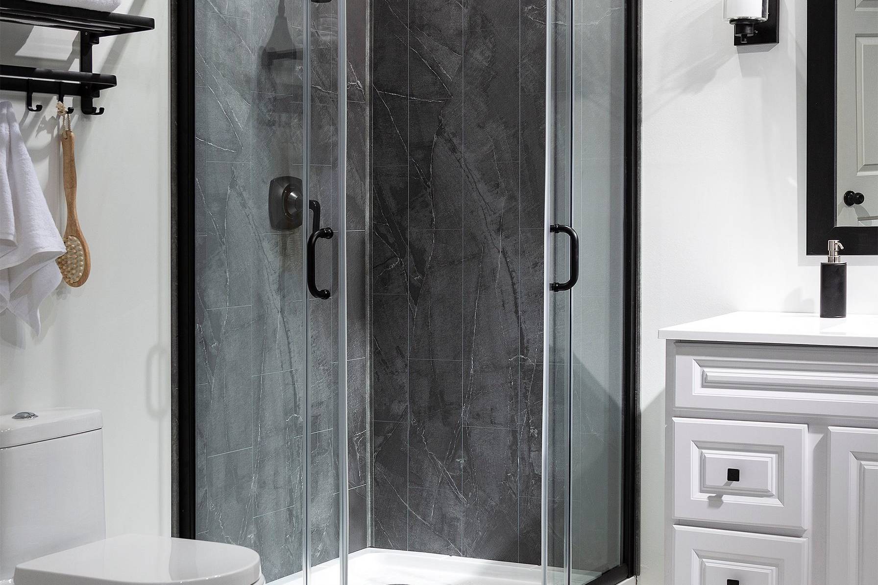 Cracked Slate Shower Wall Kit 36x60x78 | Classic Tile Imports