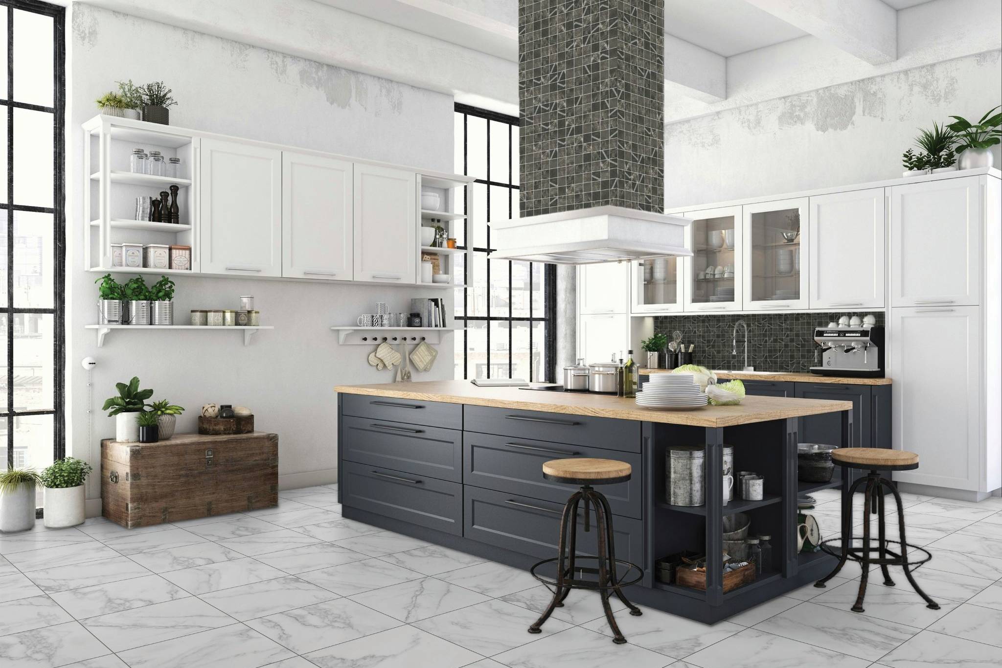 Florence Bianco and Carbon | Classic Tile Imports
