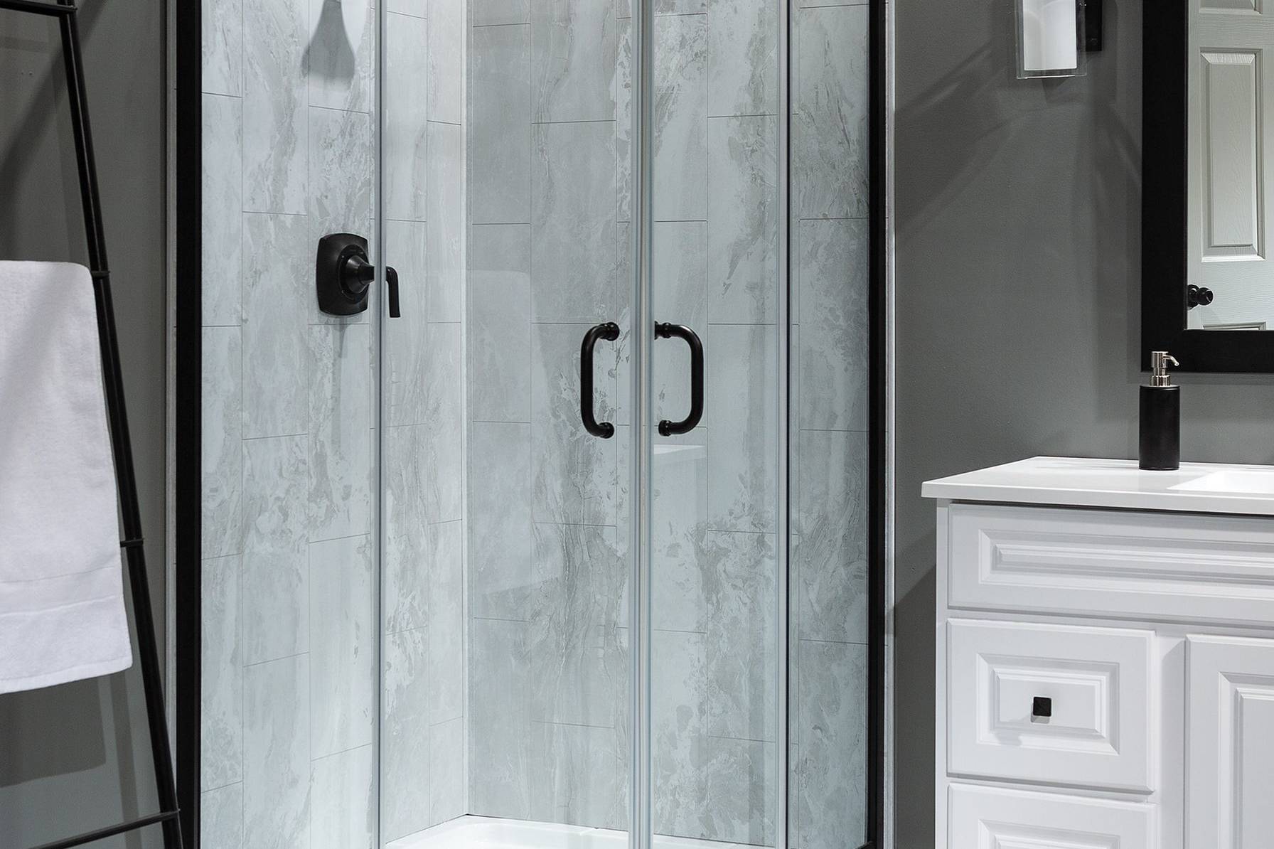 Iced Pewter Shower Wall Kit 36x60x78 | Classic Tile Imports