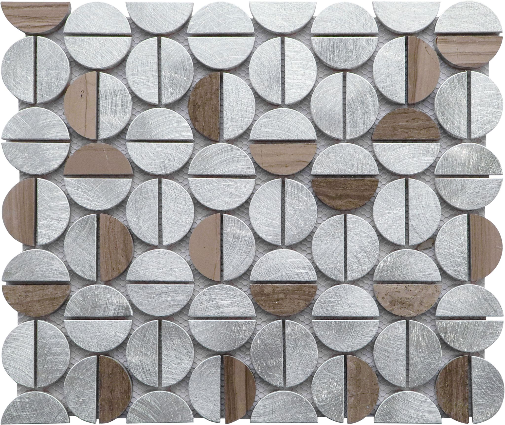 Aluminum & Marble Semi Circle 19 Brown | Classic Tile Imports