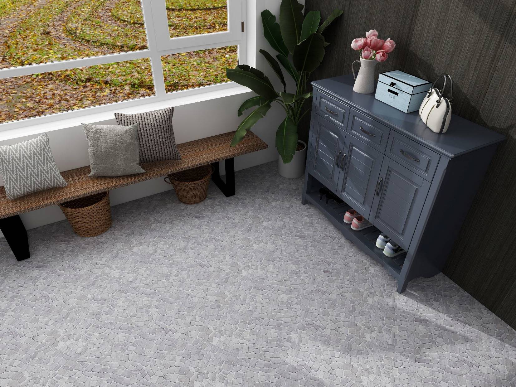 Beige Limestone Matte Mini Opus Interlocking  | Classic Tile Imports