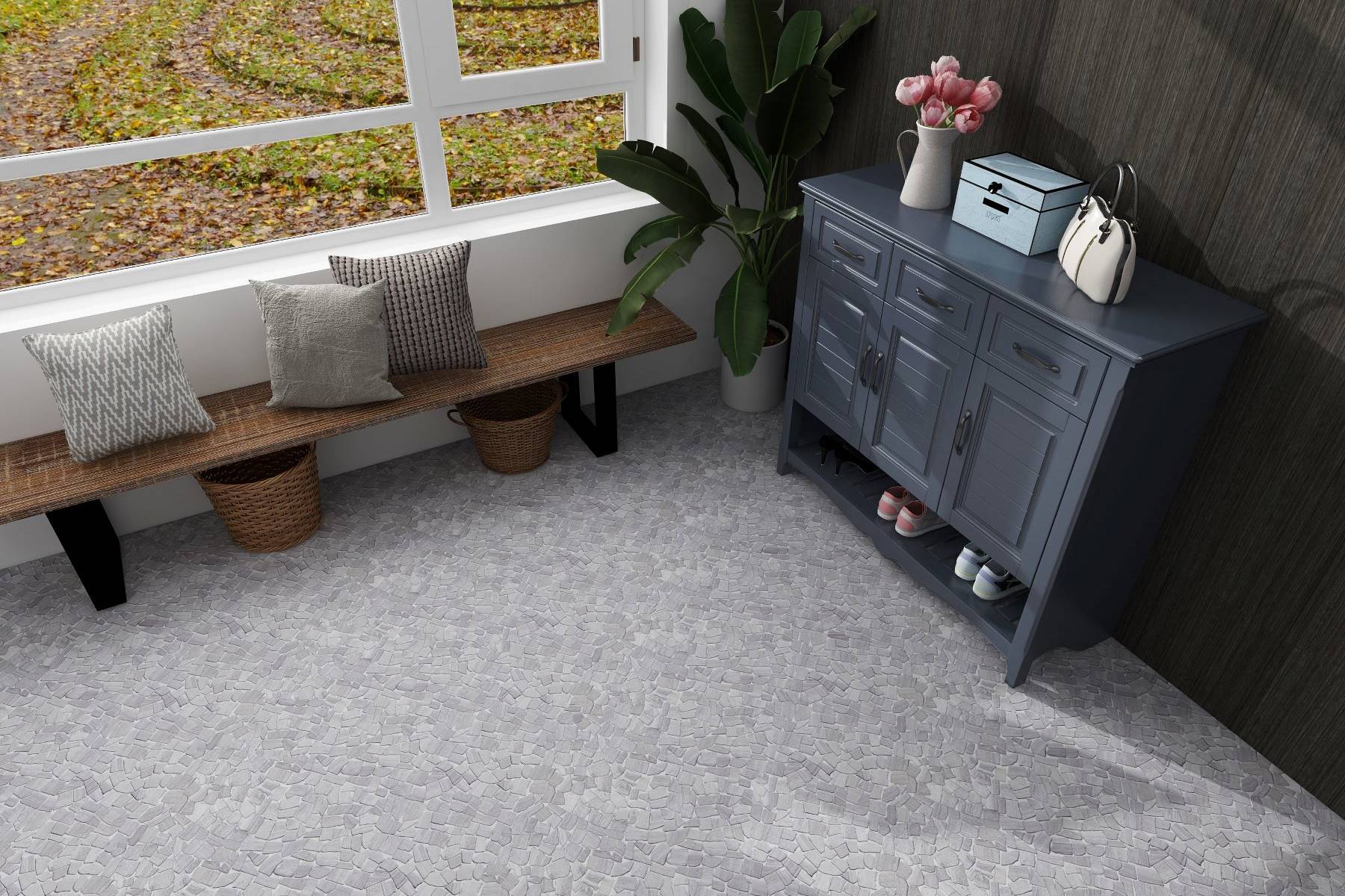 Beige Limestone Matte Mini Opus Interlocking  | Classic Tile Imports