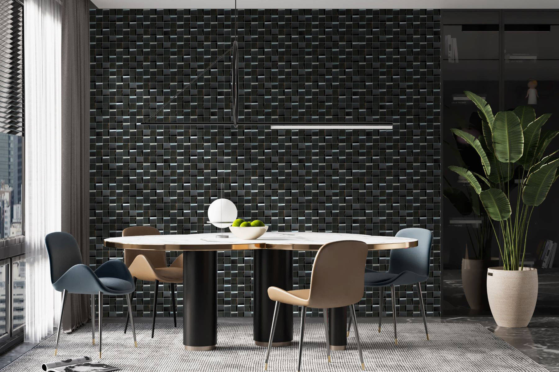Black 3D Metal Mix Finish 2 | Classic Tile Imports