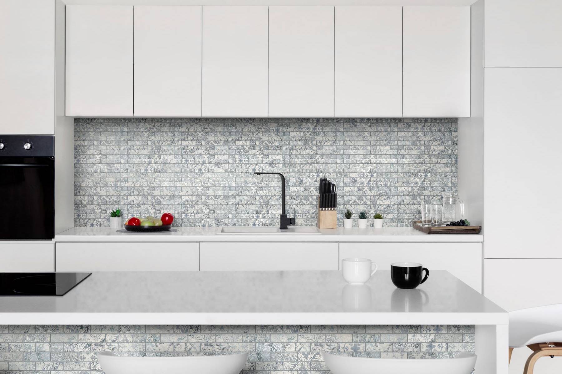 Grey Mix Pattern Deco Brick Matte Glazed Porcelain 1 | Classic Tile Imports
