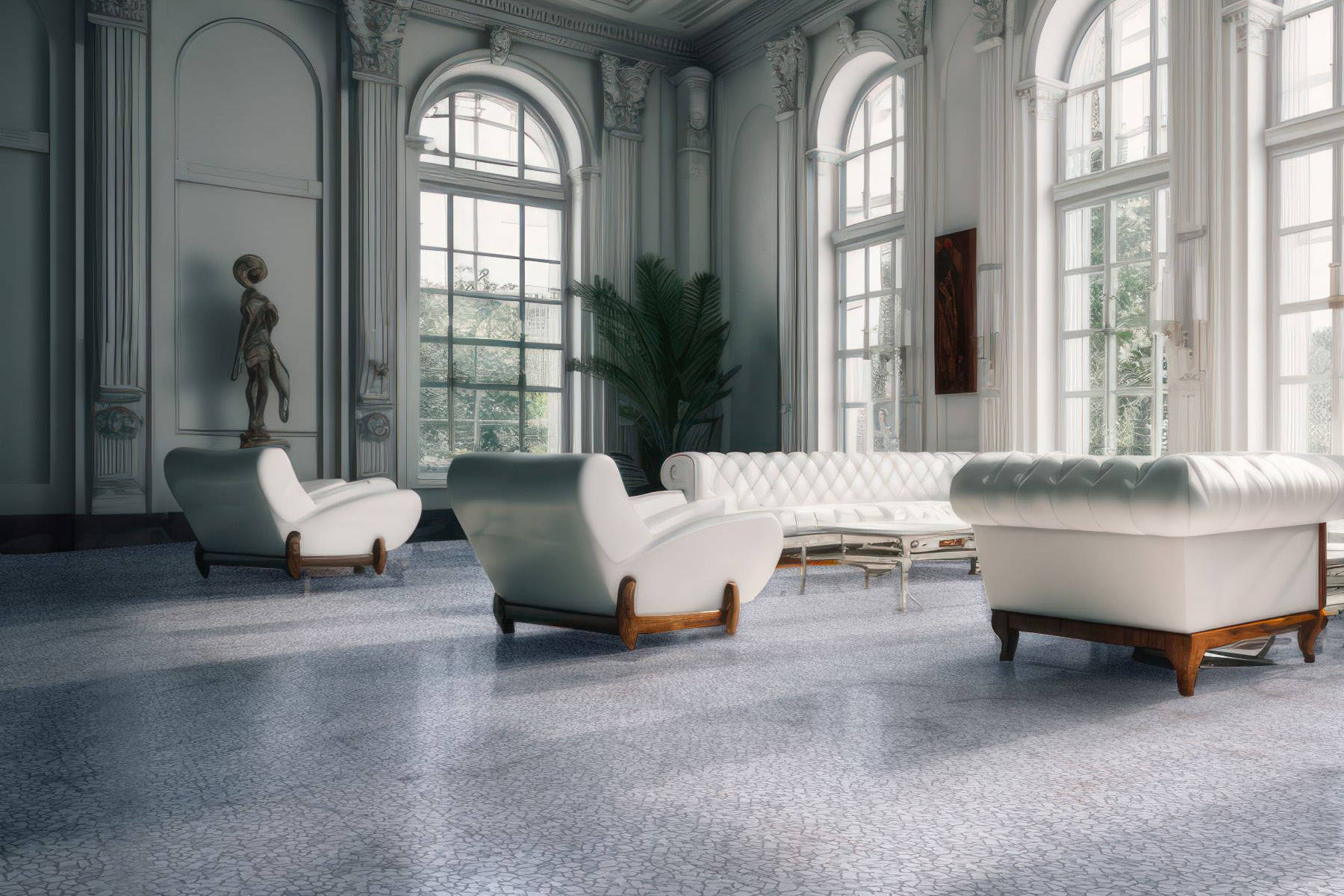 Mini Opus Matte White Grey Marble Stone Interlocking 2 | Classic Tile Imports