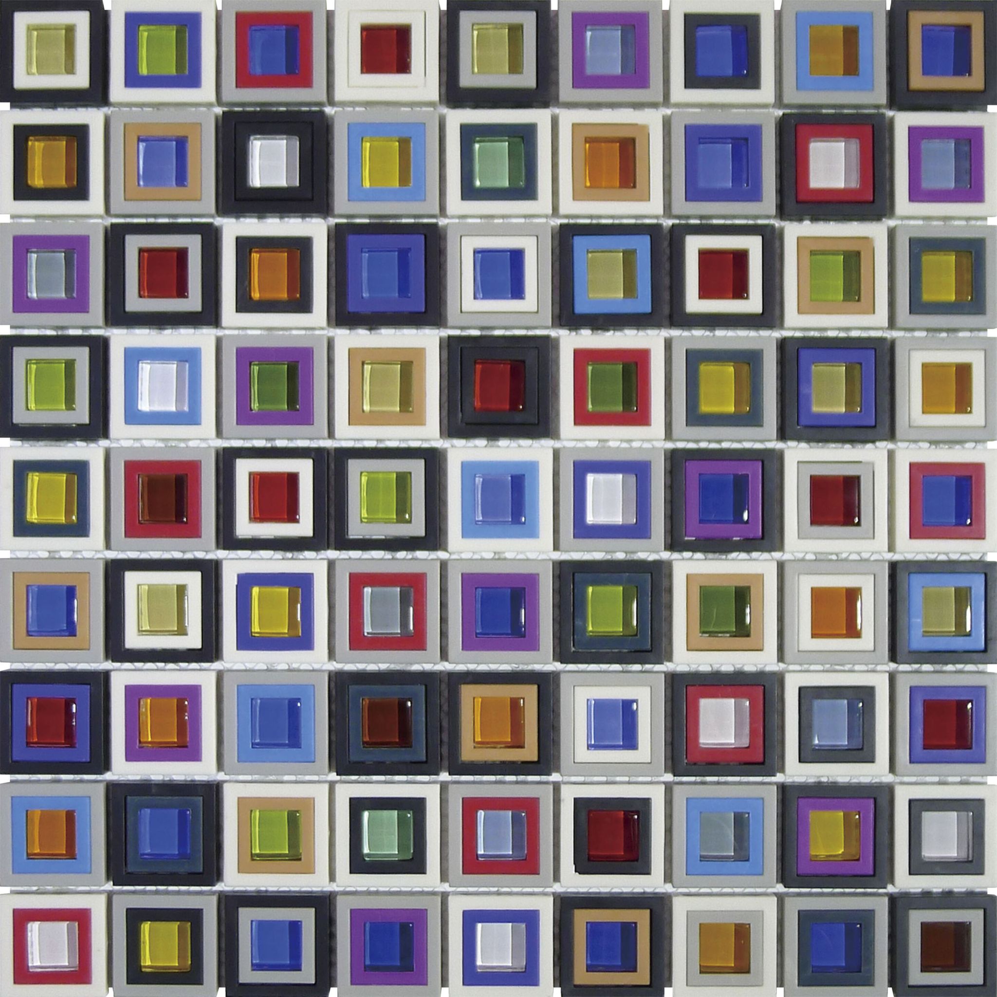 Multicolor Square Mix Glass Resin | Classic Tile Imports
