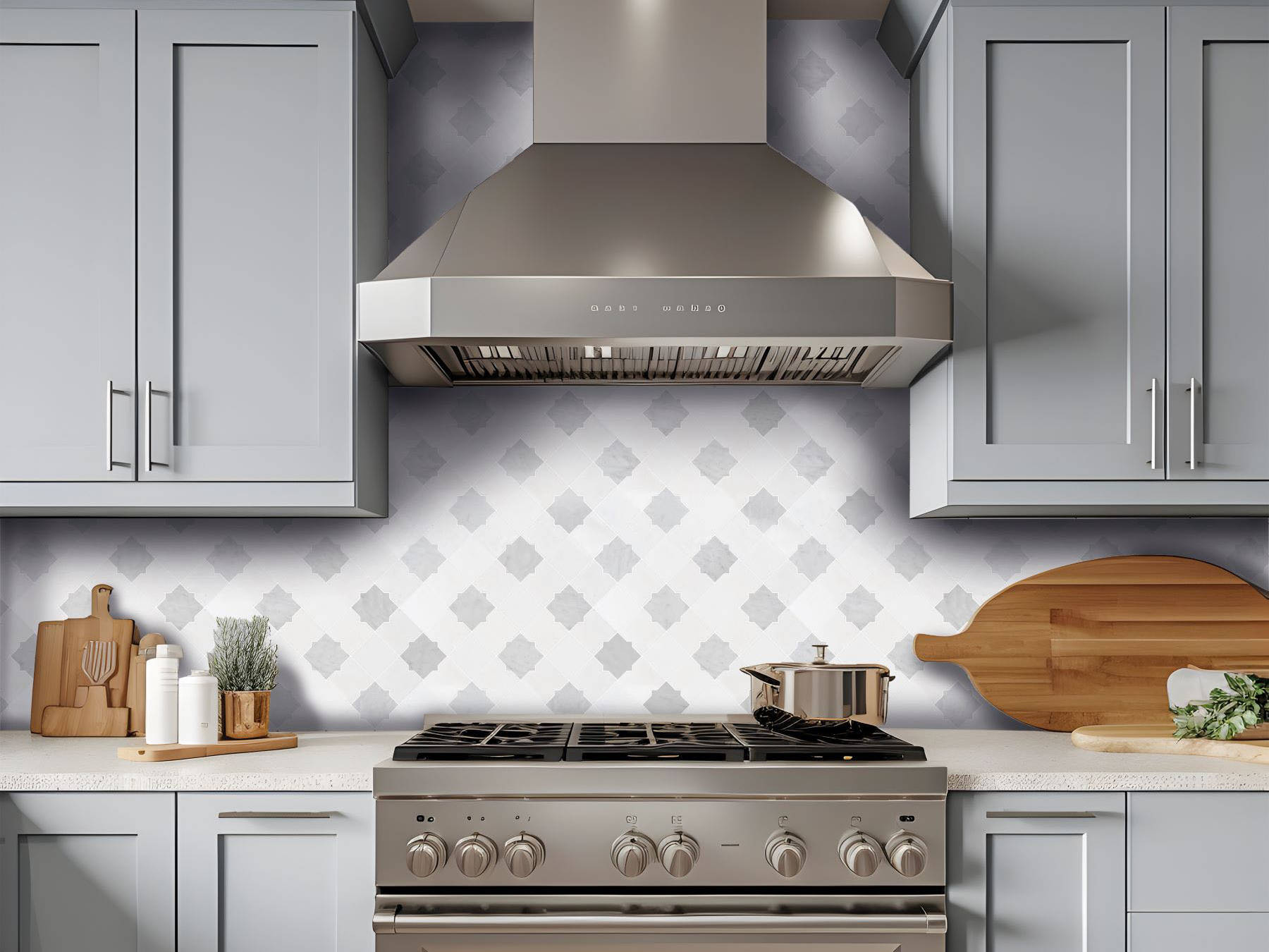 Star & Square White & Grey Mix Marble 2 | Classic Tile Imports