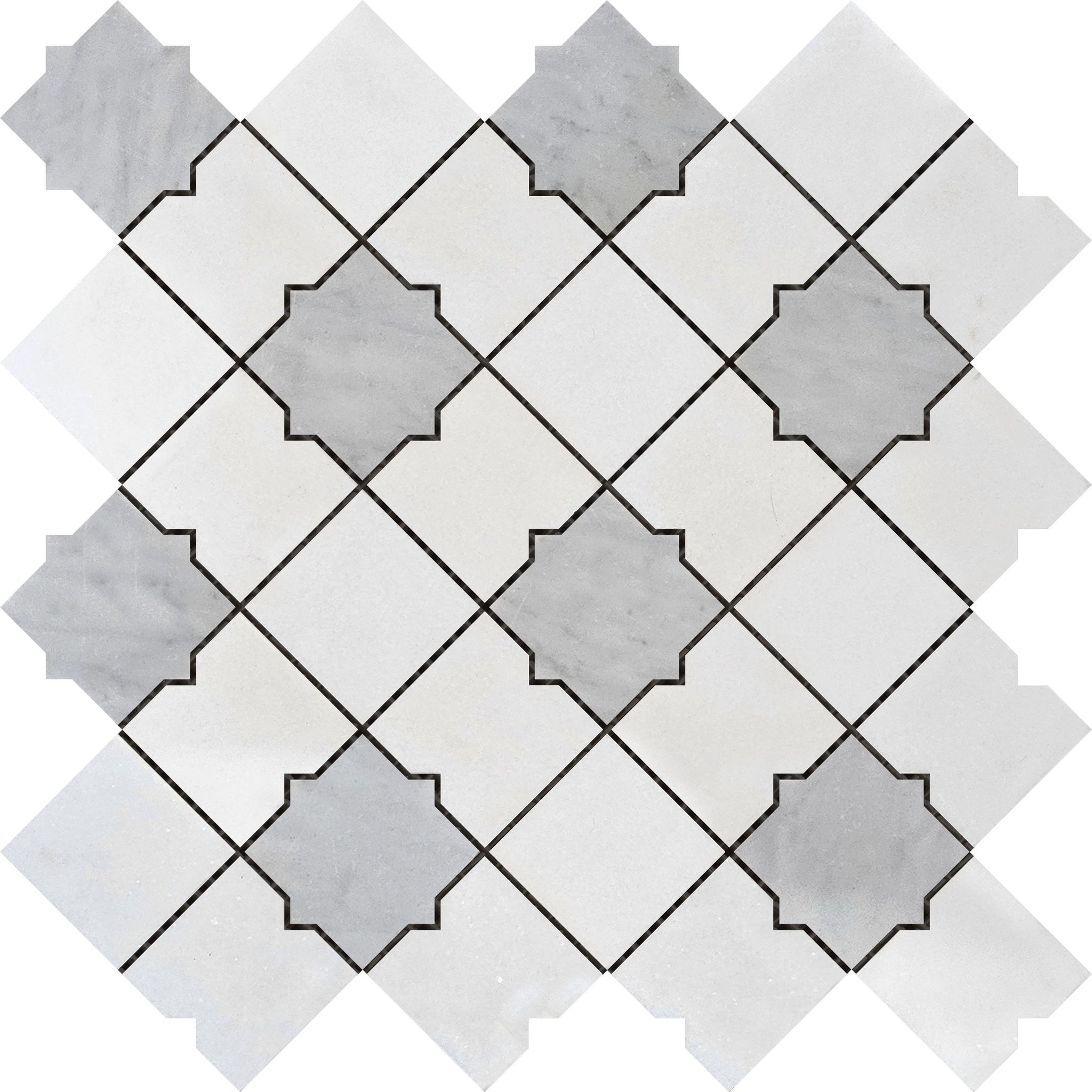 Star & Square White & Grey Mix Marble | Classic Tile Imports