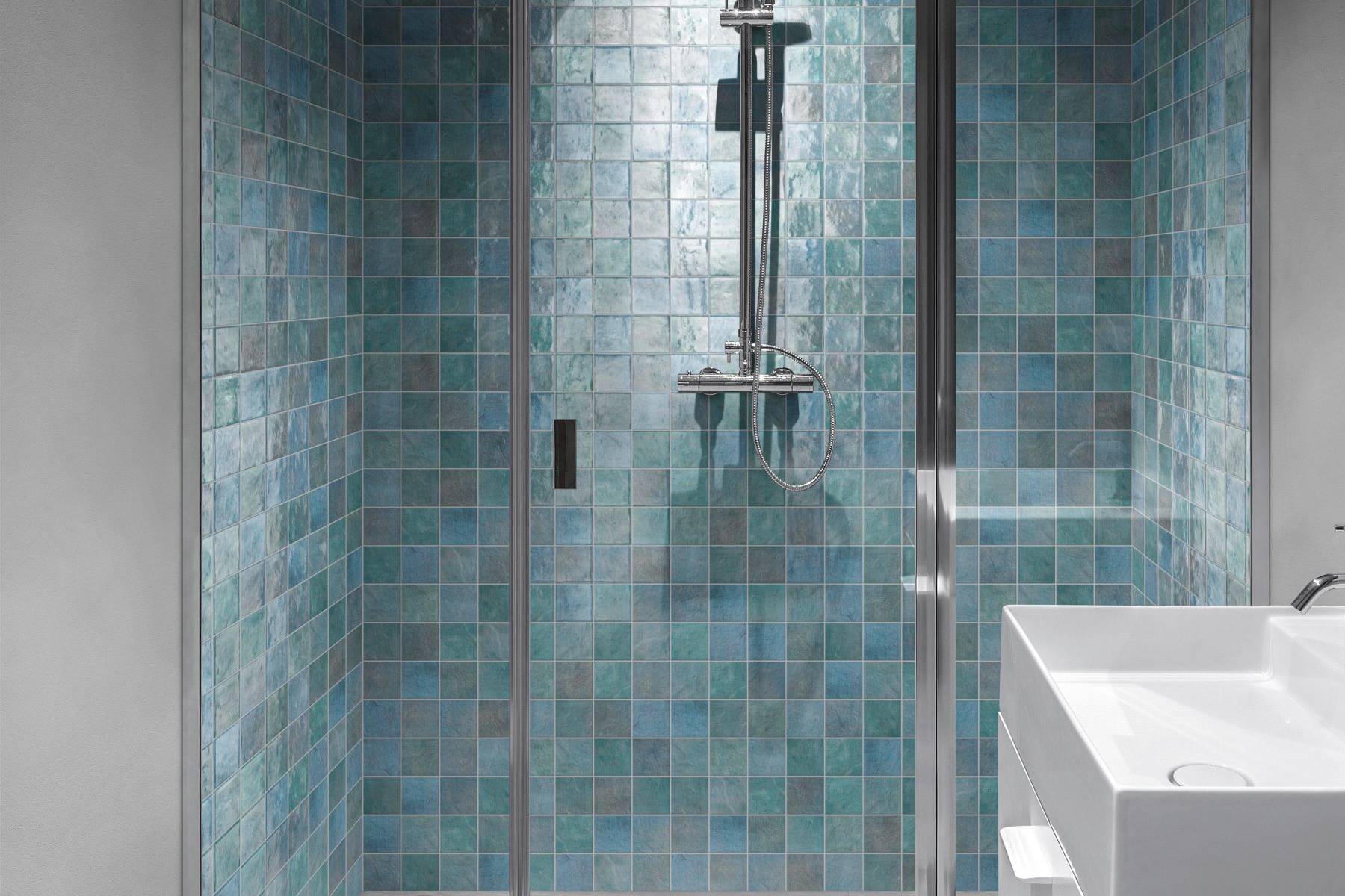 Zellige Glazed Ceramic Soft Blue Mix 3 | Classic Tile Imports