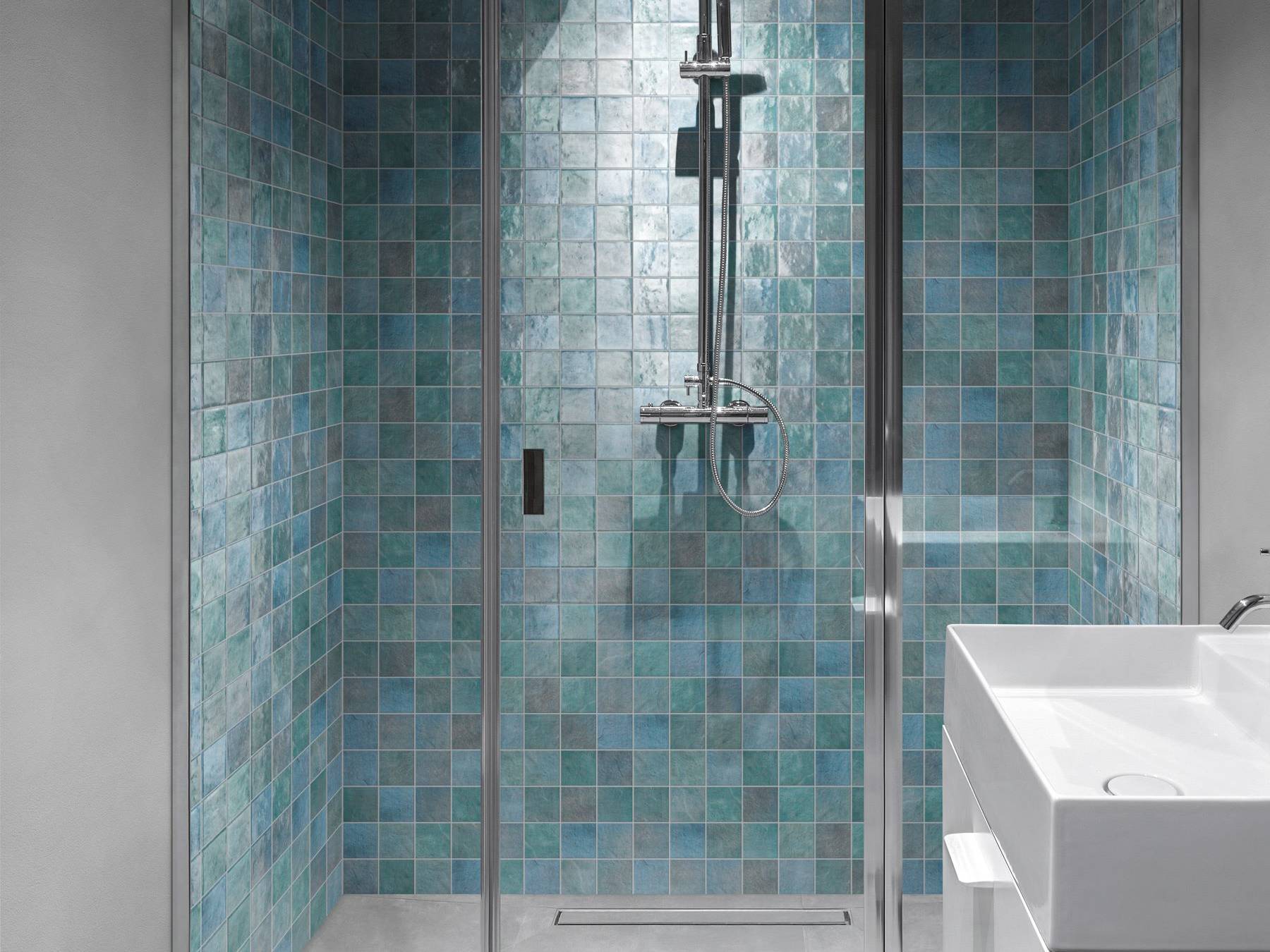 Zellige Glazed Ceramic Soft Blue Mix 3 | Classic Tile Imports