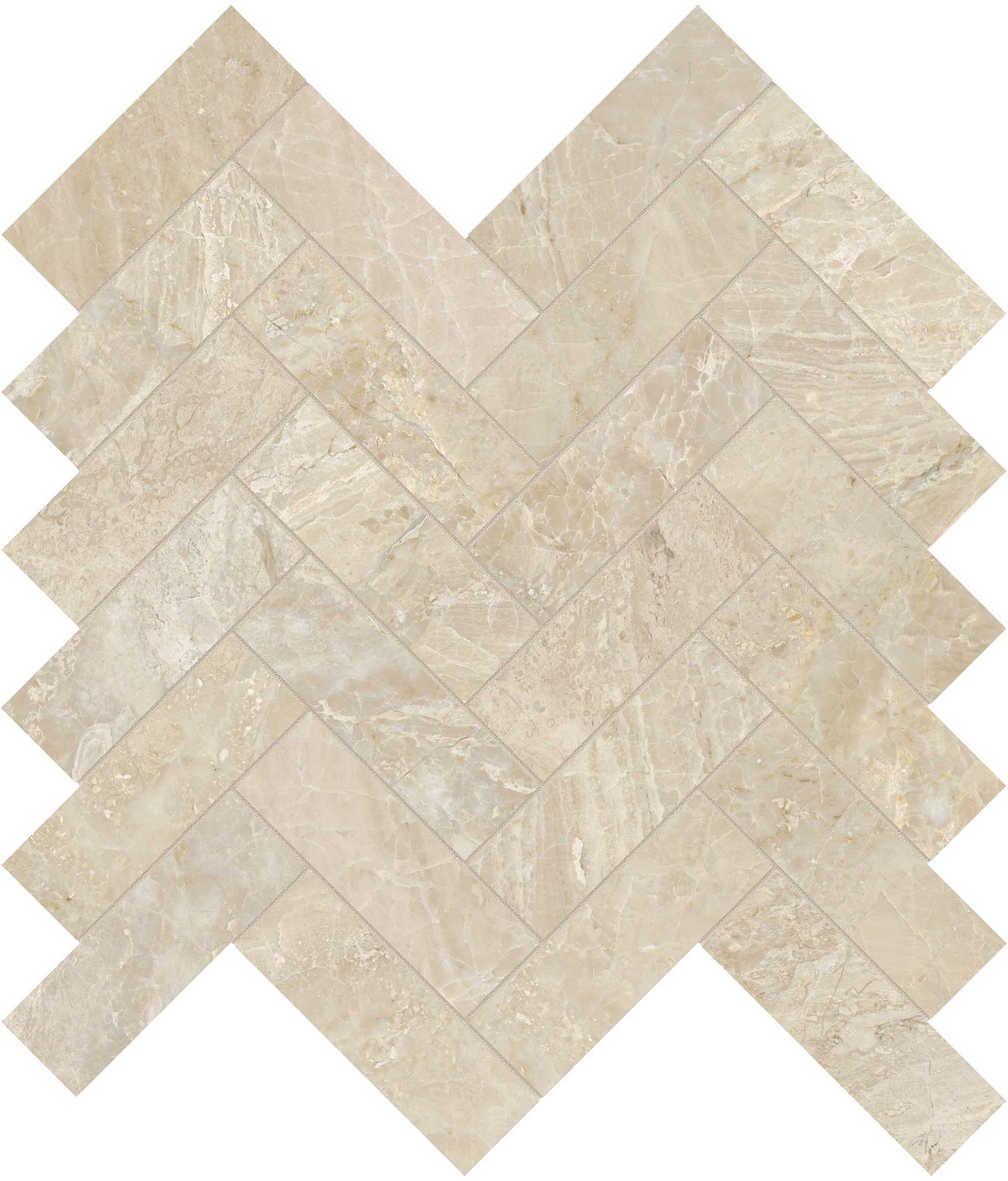 Impero Reale 1.25x4 Polished Herringbone Mosaic | Classic Tile Imports