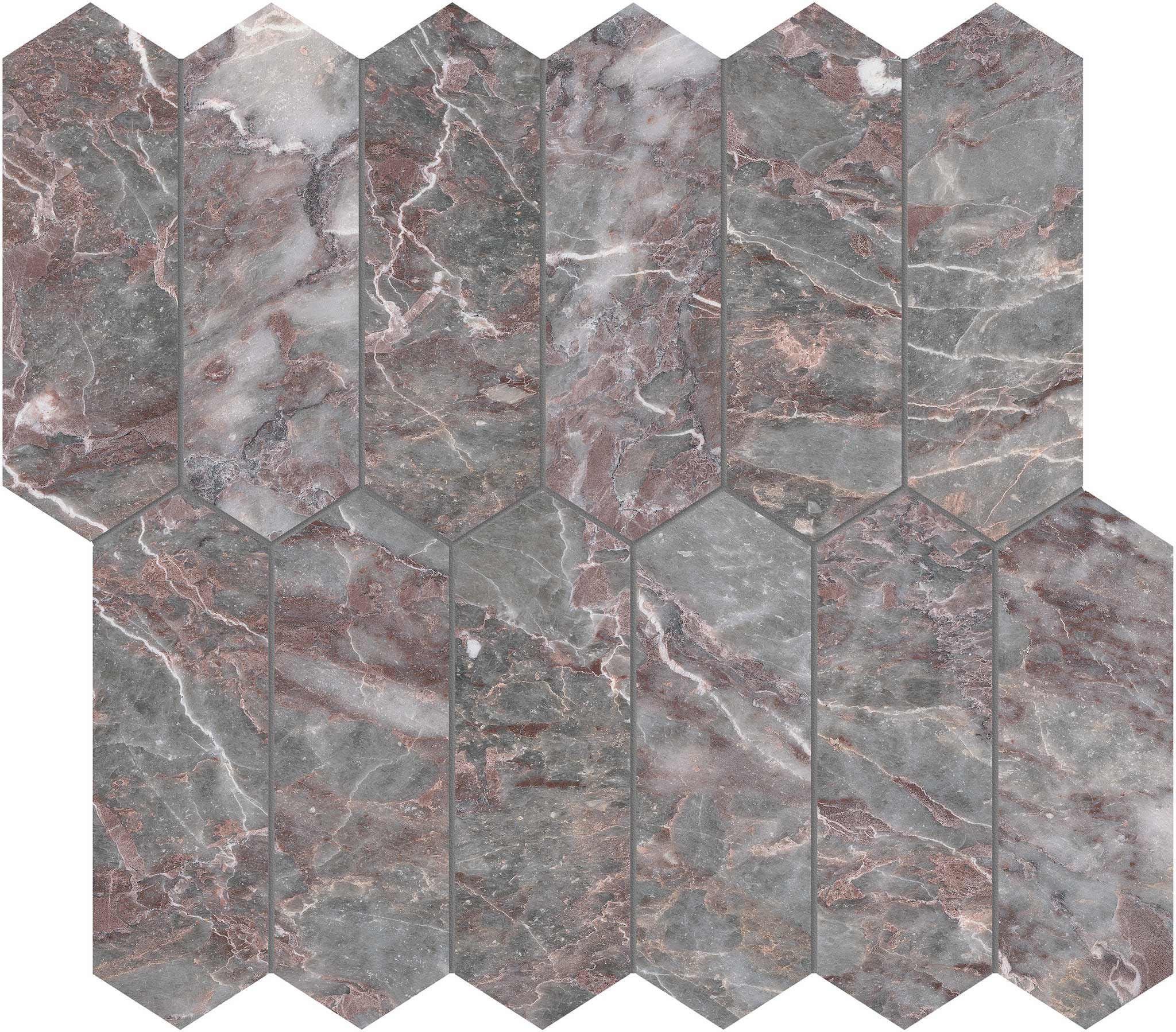 Sereno Burgundy 2x6 Picket Mosaic | Classic Tile Imports