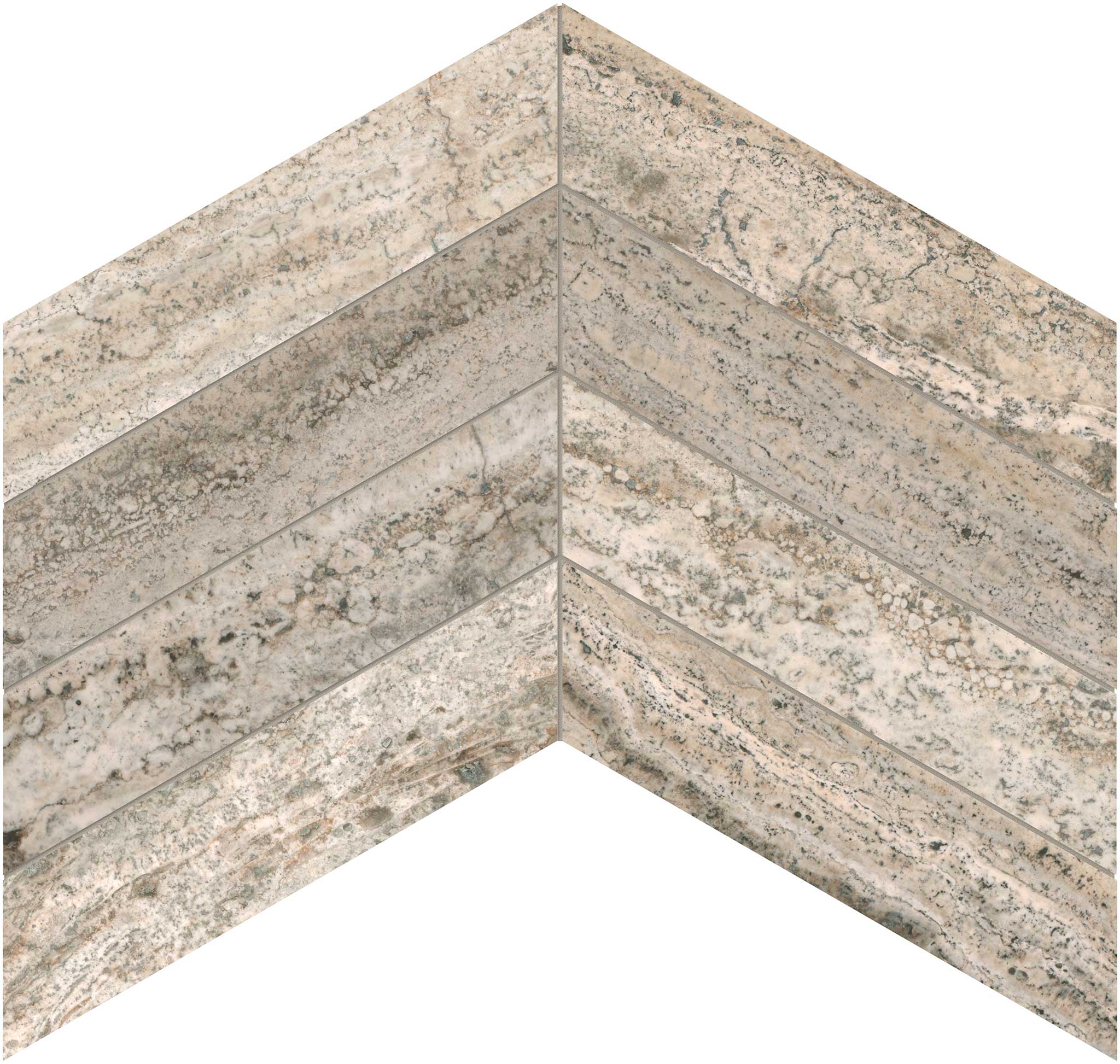 Silver Ash 2x8.5 Chevron Mosaic | Classic Tile Imports