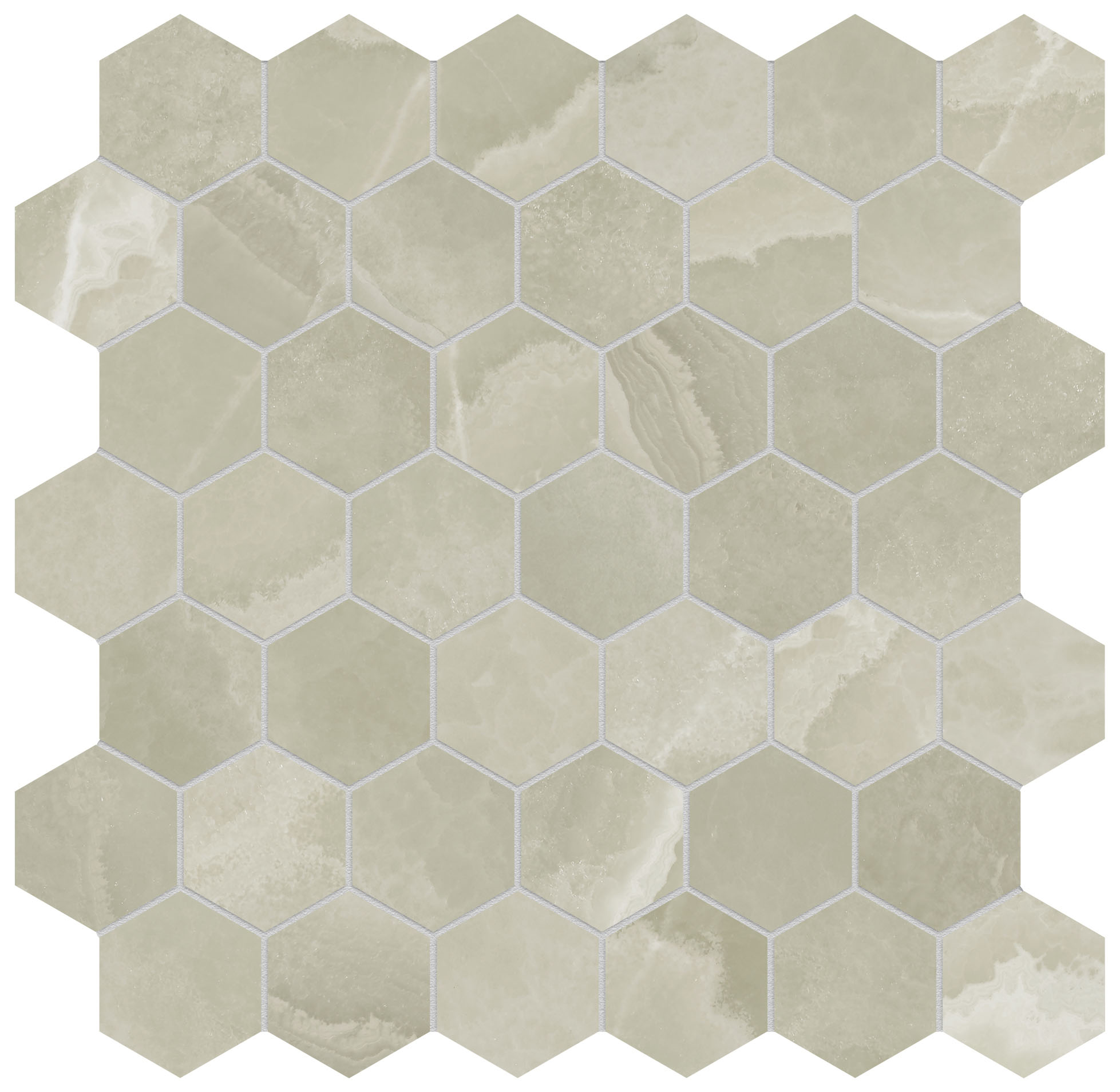 Lustra 2" Hex Onyx Sage Honed | Classic Tile Imports